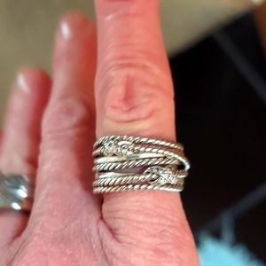 COPY - David Yurman double X ring with diamonds.